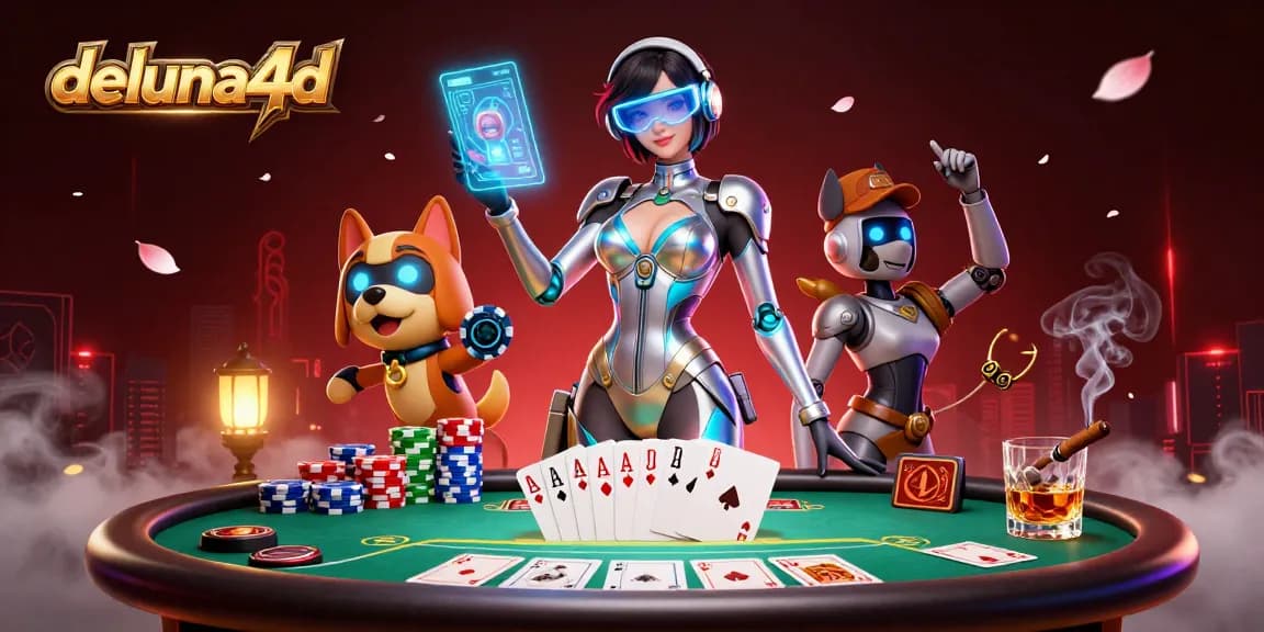 Win big with deluna4d as a glamorous player and robotic companion dominate the casino scene.