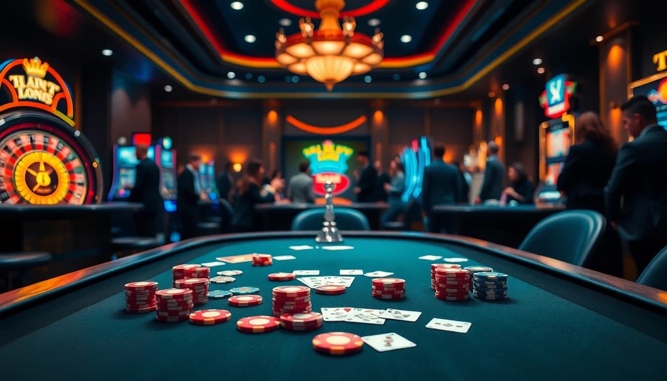 Exciting gaming action at 789f casino with colorful chips and a vibrant roulette wheel.