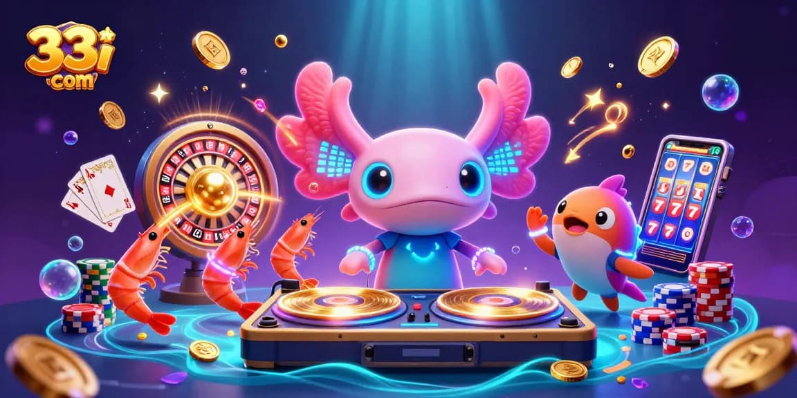 Engage with 33win com’s dynamic underwater casino scene featuring colorful characters and vibrant game elements.