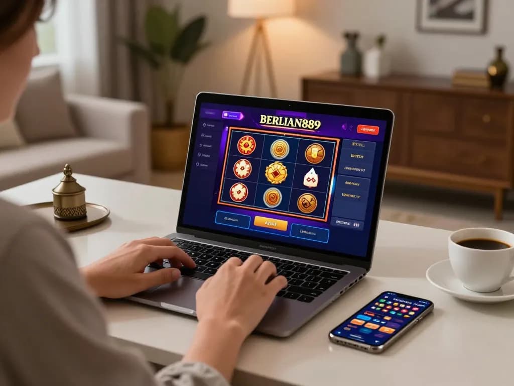 Experience BERLIAN889 Daftar winning slots in a cozy home gaming scene