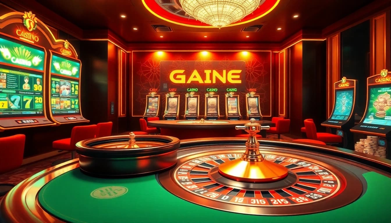 Experience the thrill of betting at https://na777unduh.com with engaging online casino visuals featuring roulette and slots.