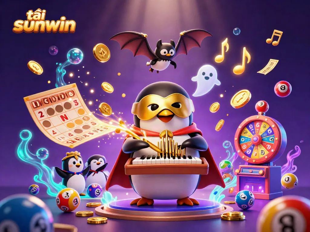Engage with the excitement of tải sunwin as a 3D penguin organist unleashes a shower of coins amidst vibrant casino elements.