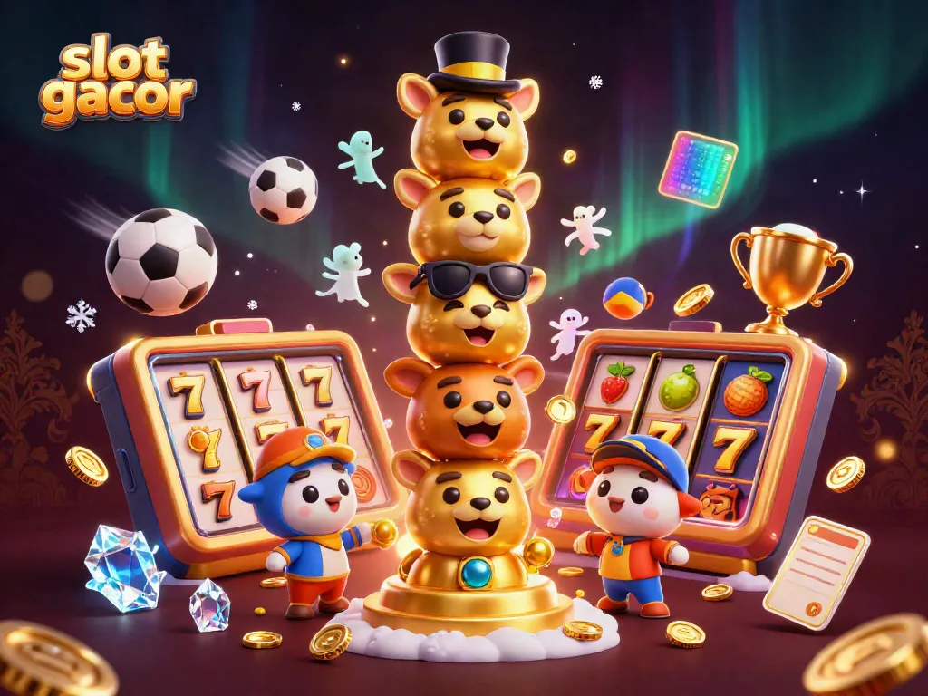 Engage in the thrill of slot gacor gaming with vibrant cartoon characters and dynamic casino elements!