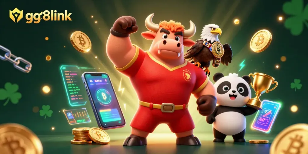 Engage with gg88link's top online casino offerings featuring vibrant characters and crypto elements.