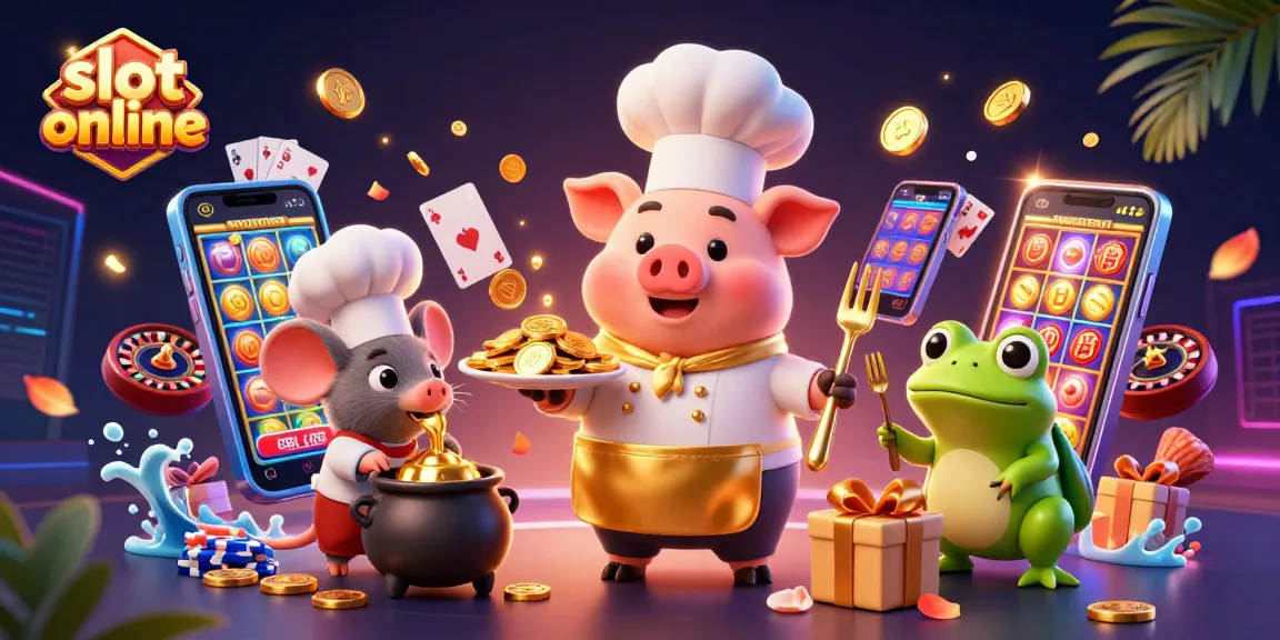 Win big with exciting slot online games featuring dynamic characters and gold coins erupting in action.