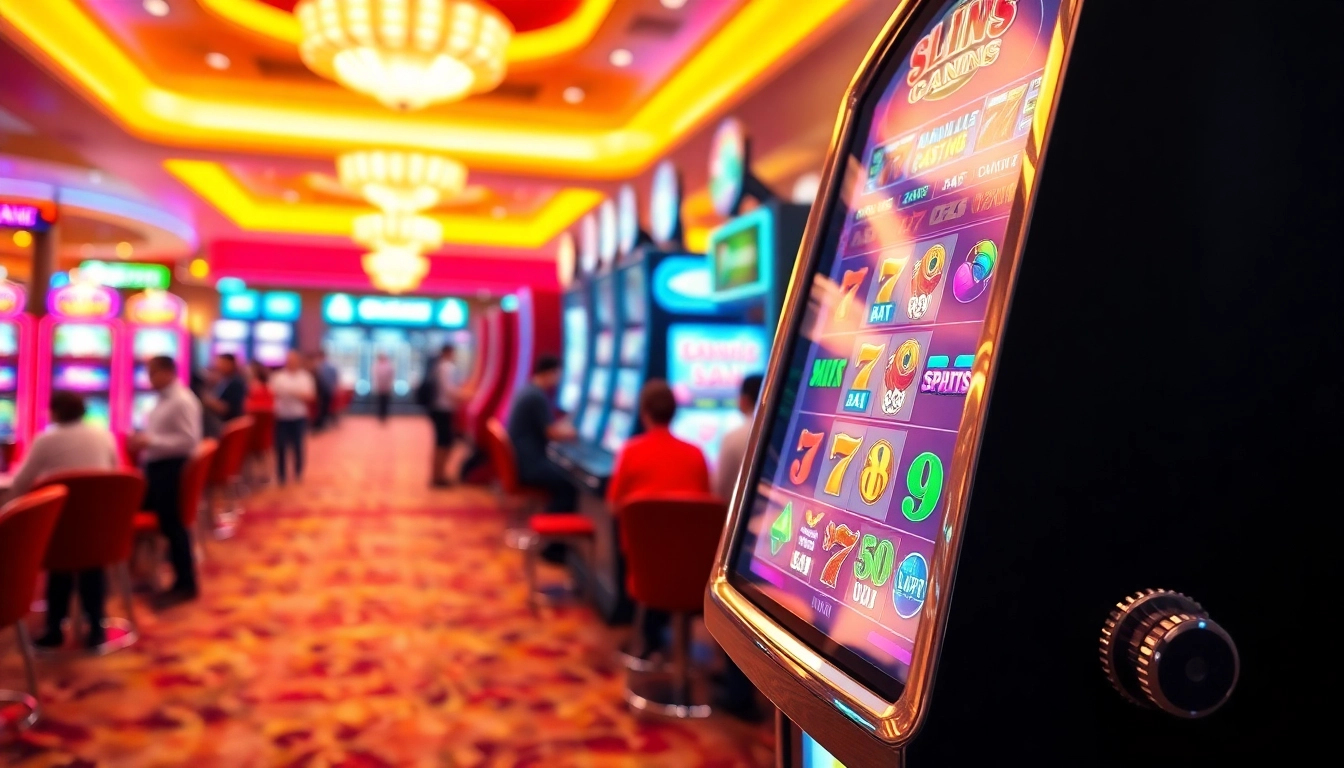 Menangkan bermain slot gacor di mesin slot yang berkilauan di kasino.