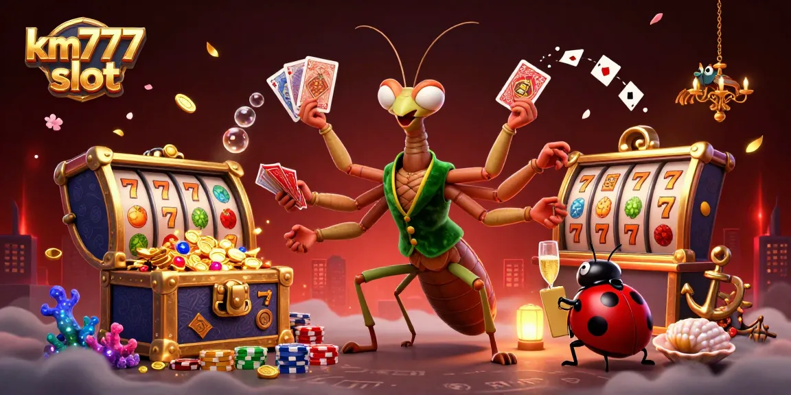 Play exciting km777 slot with thrilling graphics and immersive design of 3D casino scene.