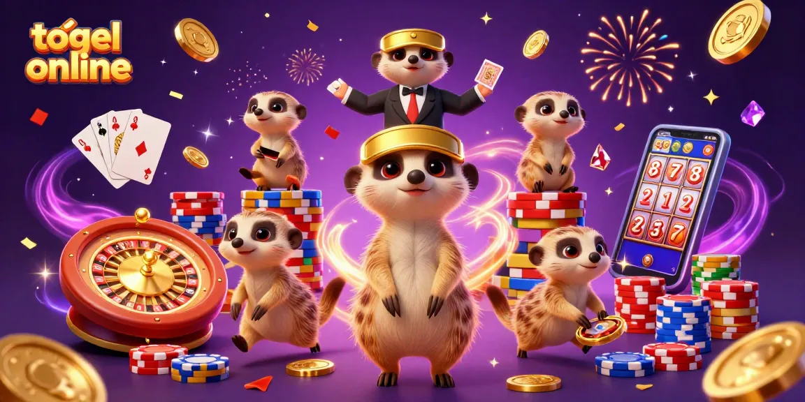 Mengalami keseruan togel online dengan koloni meerkat di kasino, menampilkan berbagai elemen permainan yang megah.