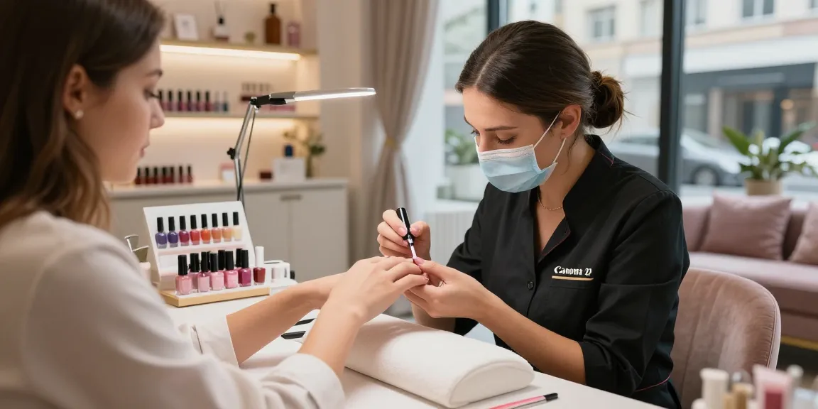 Keindahan layanan kuku LUXURY12 di salon modern dengan dekorasi elegan