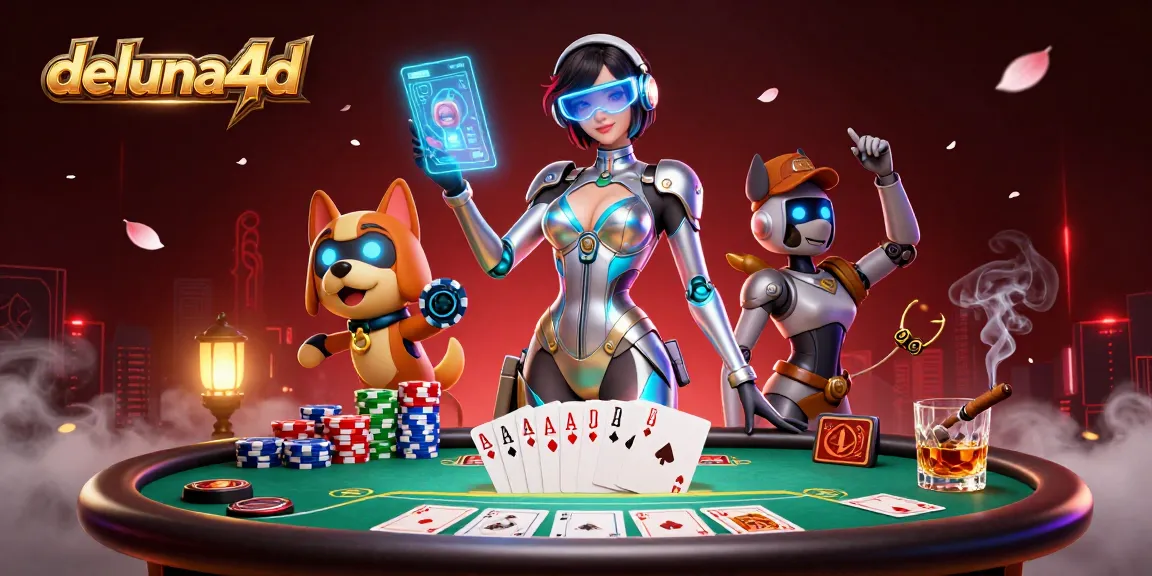 Win big with deluna4d as a glamorous player and robotic companion dominate the casino scene.