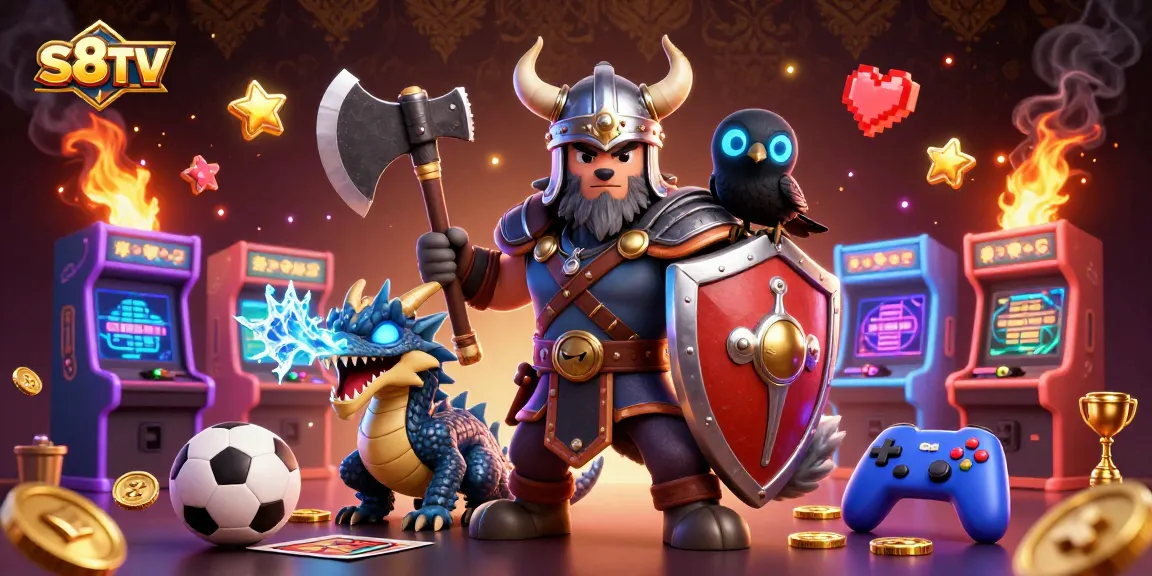 S8TV sports betting action scene with characters and dynamic game elements.