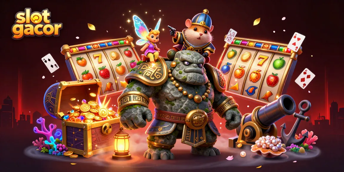 Experience the thrill of slot gacor with vibrant characters and dazzling casino elements.