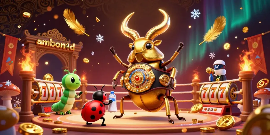 Experience thrilling gaming at ambon4d with a unique illustration of characters emphasizing jackpot excitement in an energetic casino setting.
