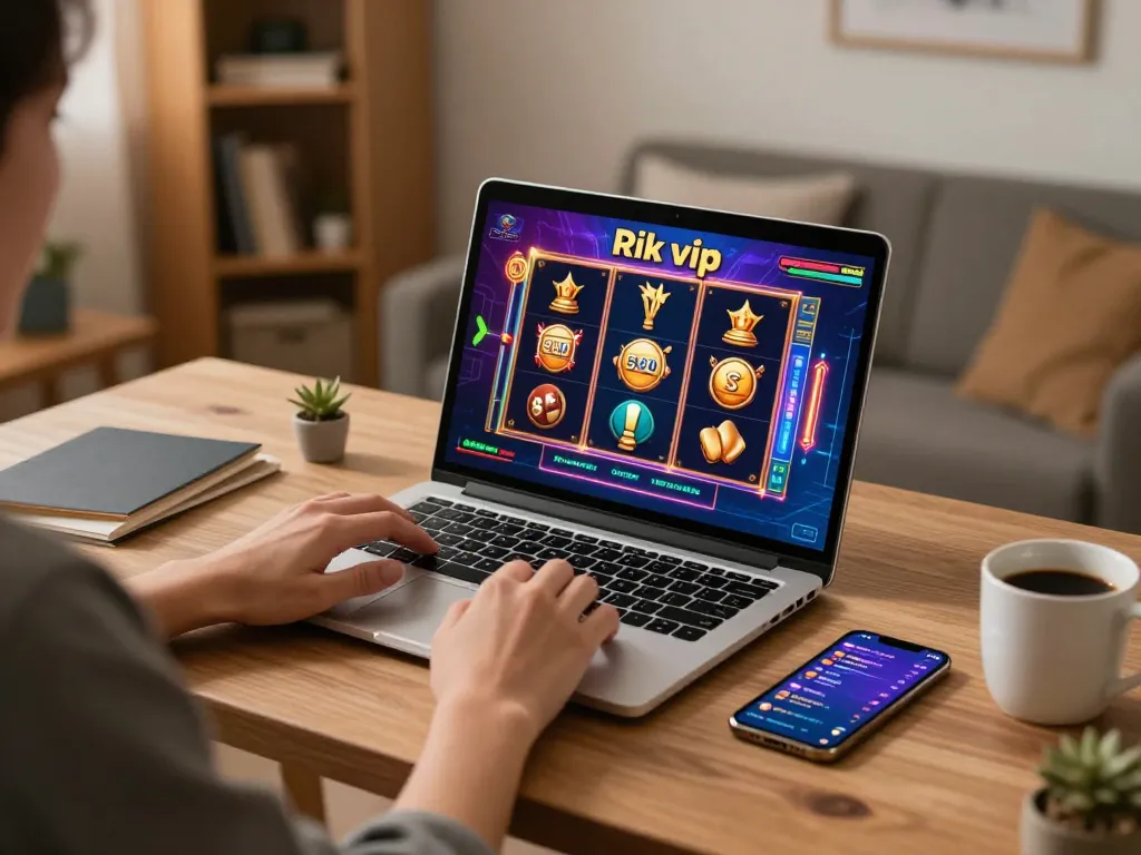 Trải nghiệm trò chơi tại nhà hấp dẫn trên nền tảng sòng bạc Rik vip với hình ảnh slot sống động.