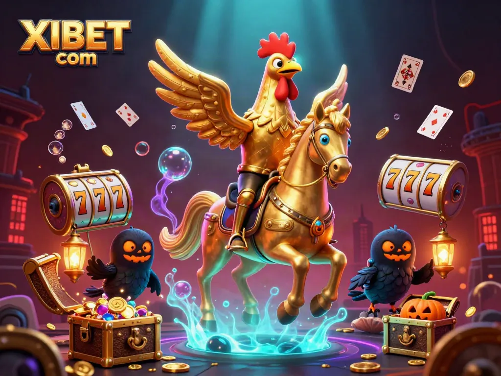 Experience thrilling gaming with XIBET com in this vibrant, action-packed casino scene.