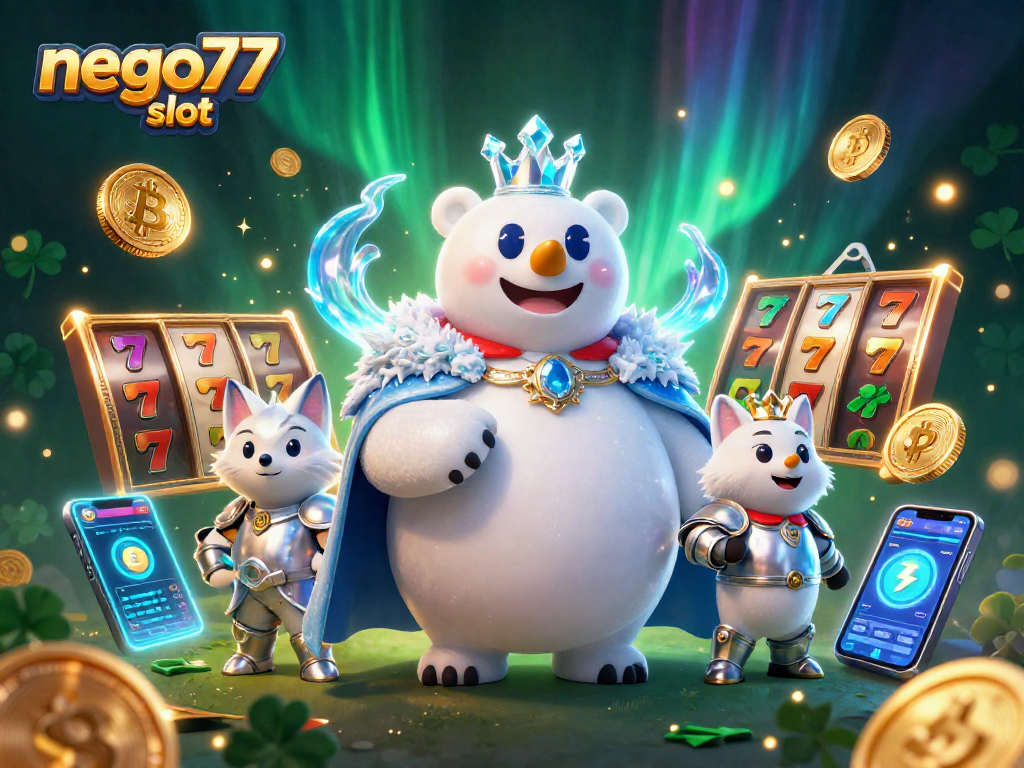 Experience thrilling gameplay with nego77 slot amidst dynamic crypto elements and vibrant motifs.