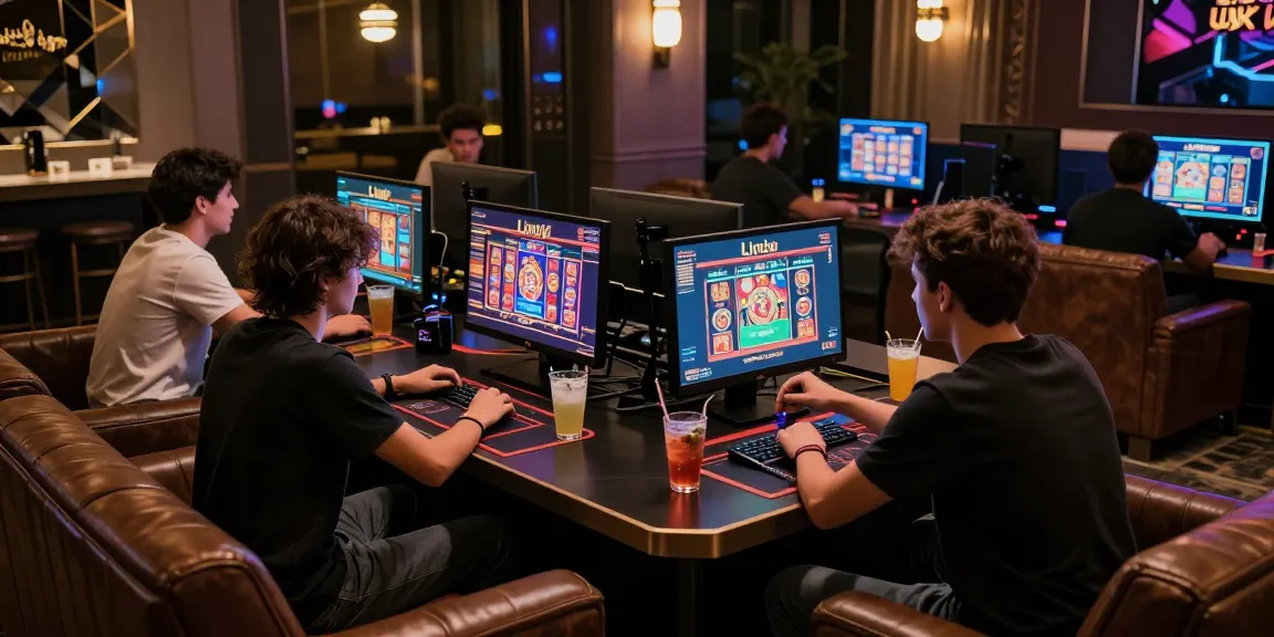Kru teman sedang menikmati pengalaman bermain judi online pada Link LUXURY777 di lounge mewah dengan suasana hangat.