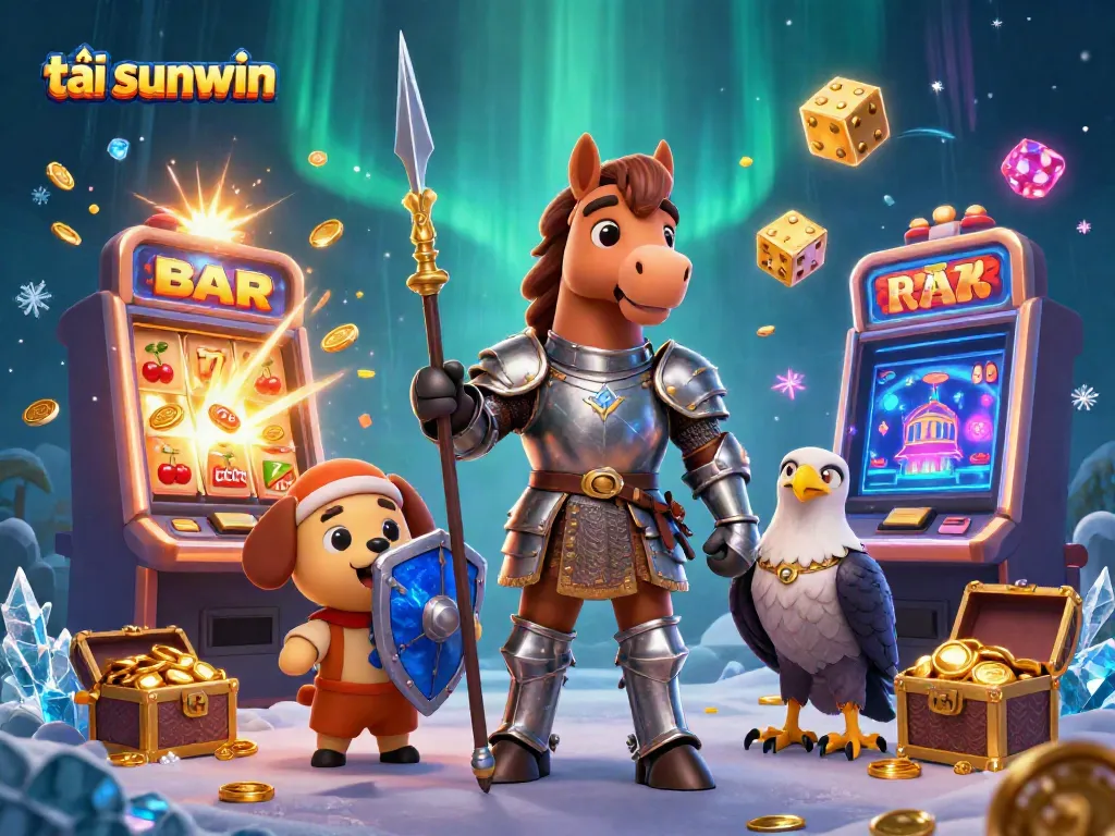 Experience the thrill of tải sunwin with vibrant gaming elements and adventurous characters in a captivating scene.