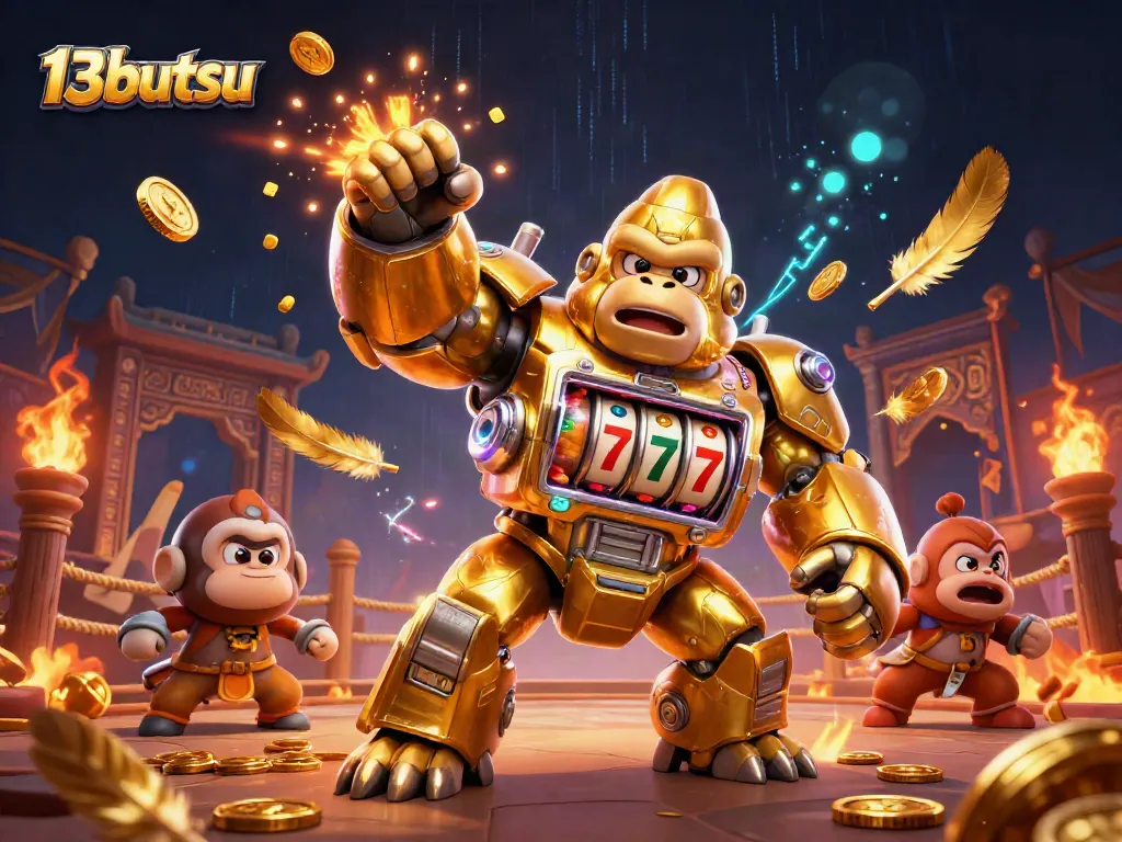 Experience thrilling gameplay at 13butsu with vibrant slot machines and dynamic golden visuals.