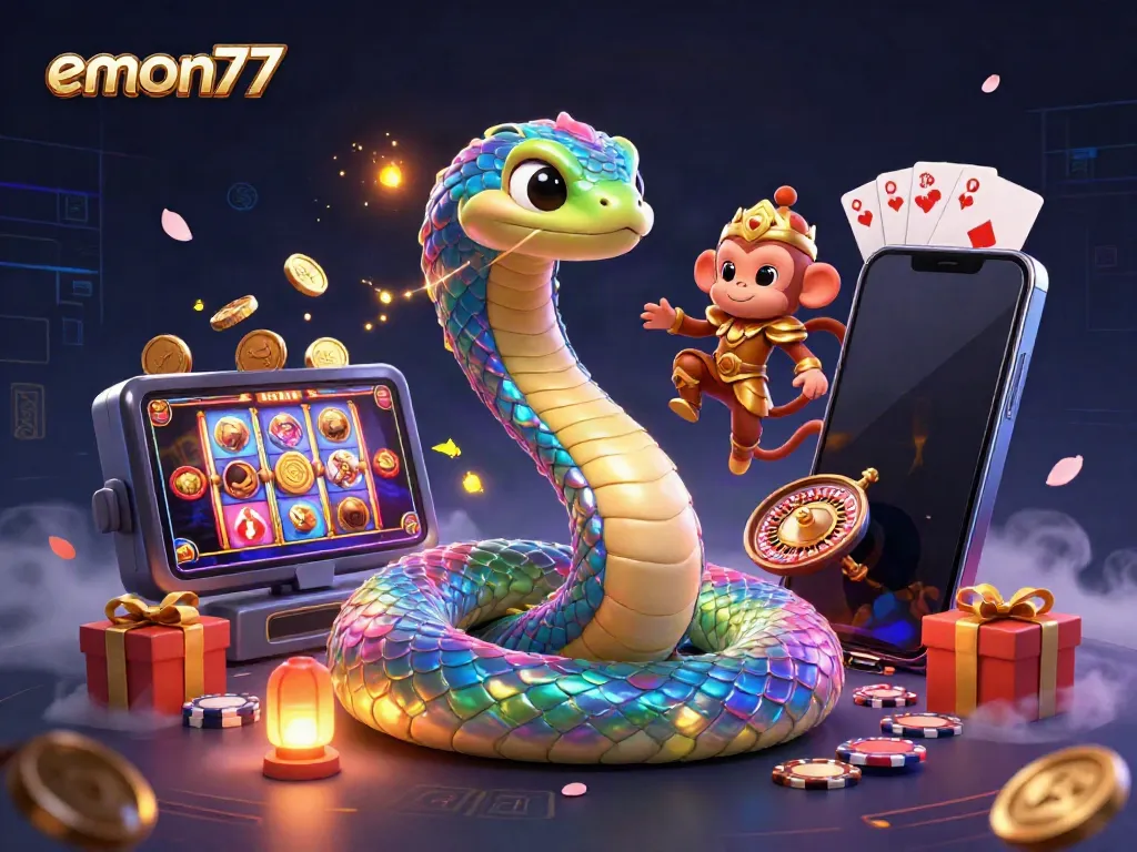 Play thrilling games at emon77 with vibrant visuals and animated characters, capturing the excitement of online gaming.