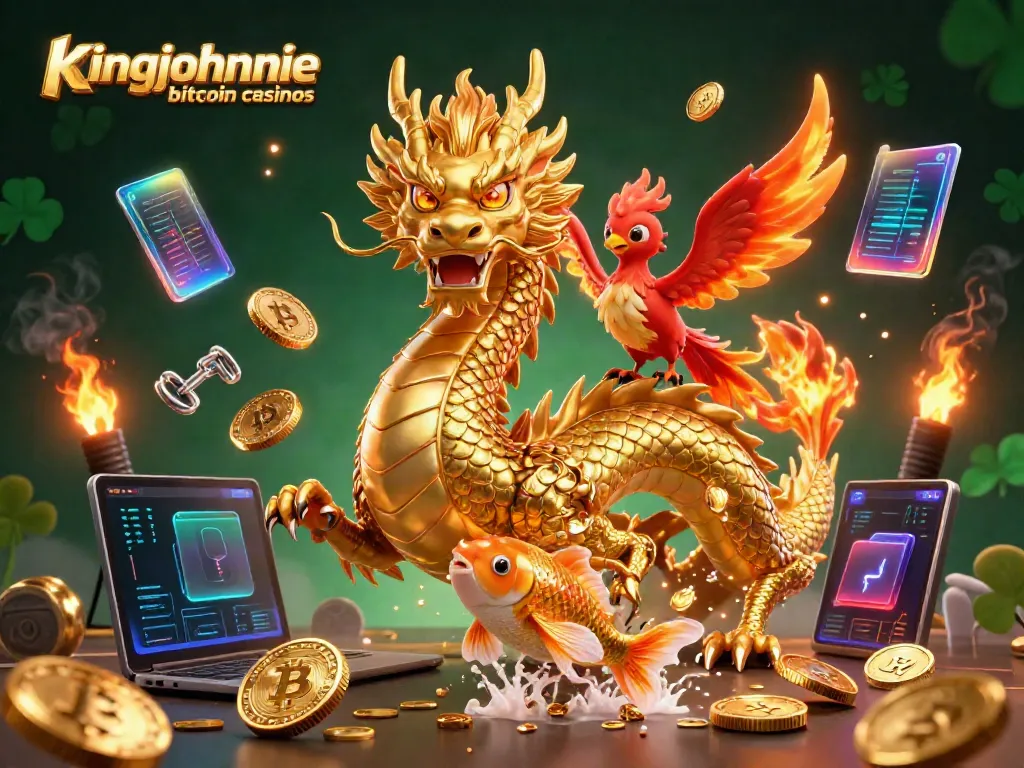 Experience thrilling gameplay at kingjohnnie bitcoin casinos with vibrant dragon and phoenix action.