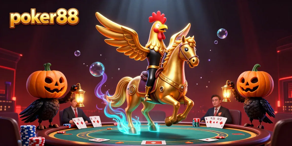 Mainkan poker88 dalam suasana kasino megah dengan karakter unik dan elemen menarik.
