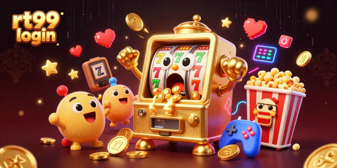 Experience the excitement of rt99 login with a jackpot-winning slot machine and cheerful companions.