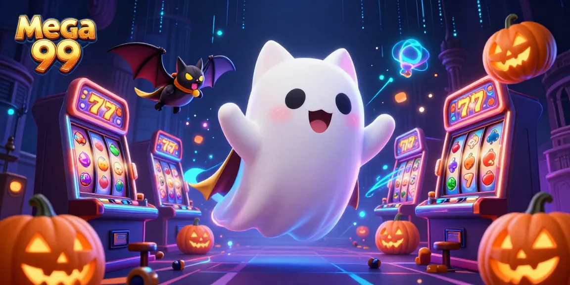 Experience winning with mega 99 slots, as friendly ghost cat and vampire bat ensure jackpots glow.