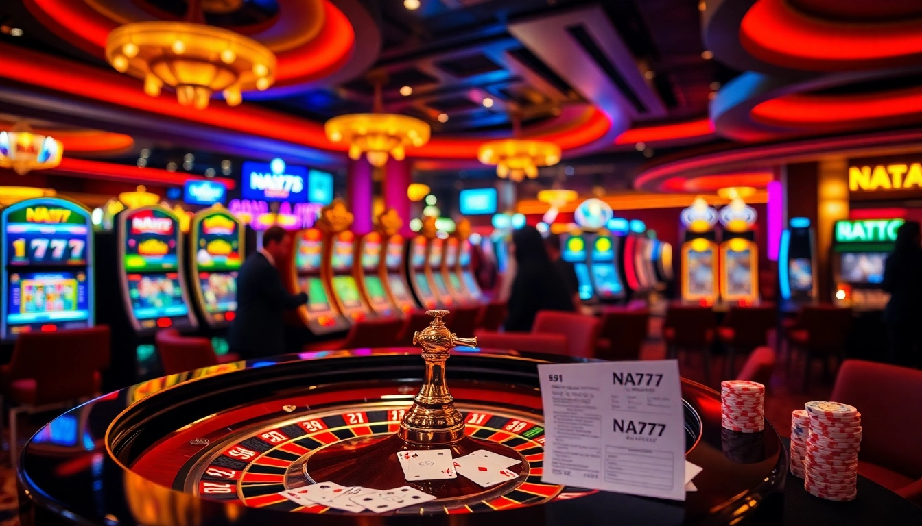 Players enjoying a thrilling experience at NA777's luxurious casino tables.