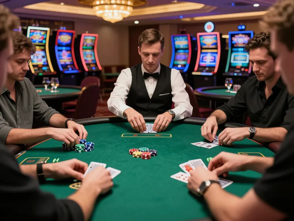 A player placing strategic bets on 789bet during an intense poker game, showcasing vibrant chips and immersive casino atmosphere.