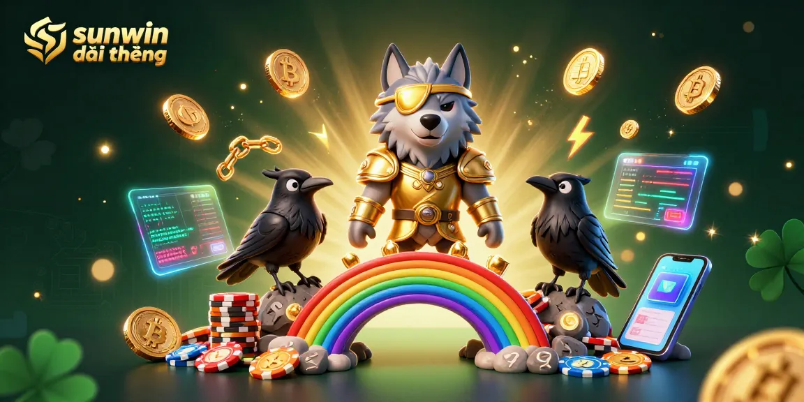 Win big with sunwin đổi thưởng in this vibrant 3D casino scene featuring Norse mythology.