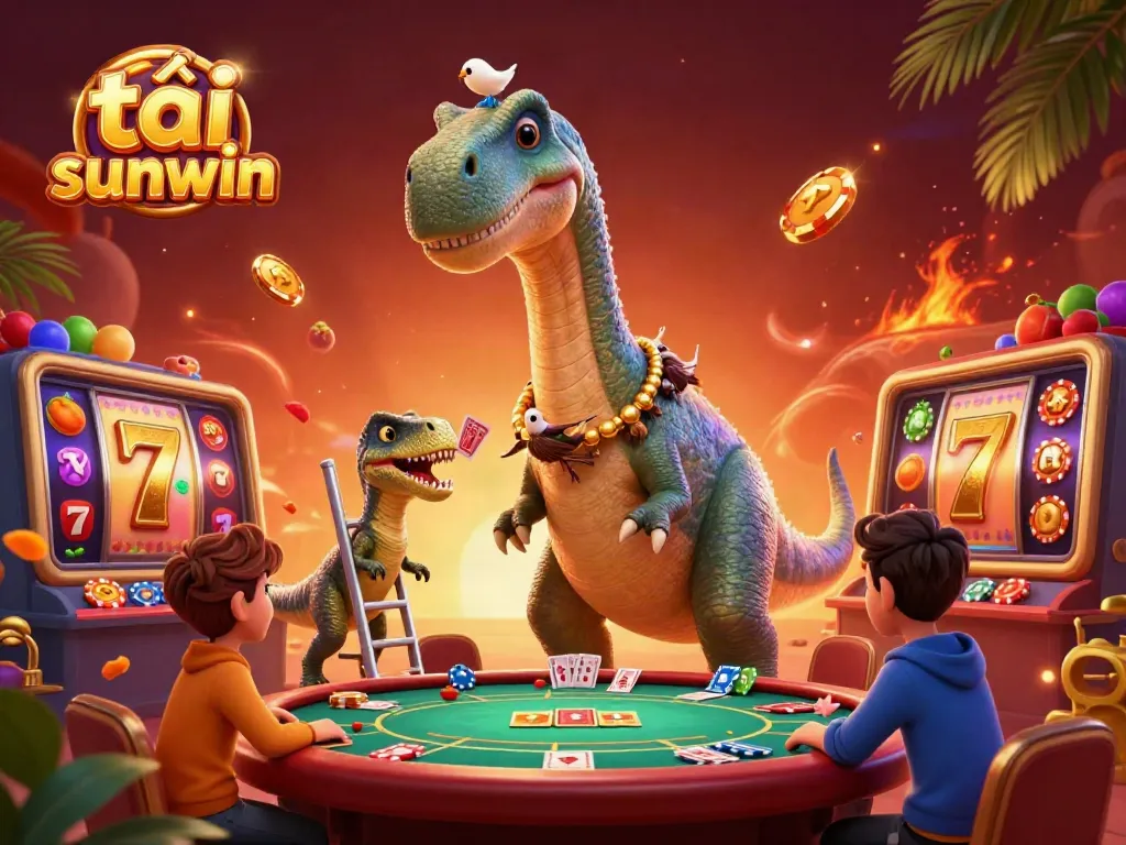 Experience the thrill and excitement of tải sunwin with a captivating scene featuring daring characters and vibrant casino elements.