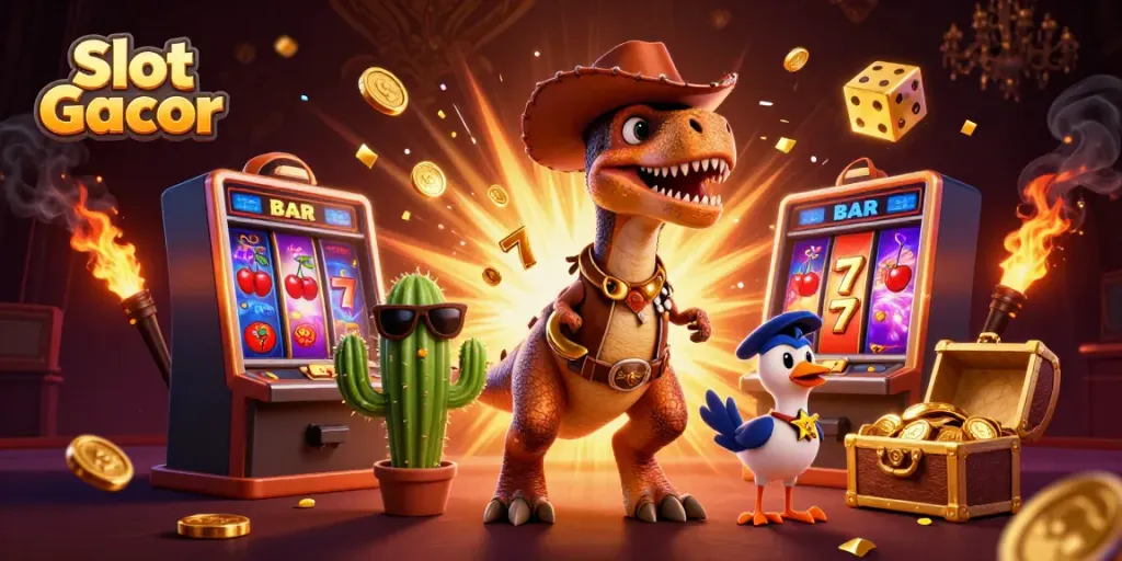 Slot Gacor menciptakan jackpot mengejutkan dengan T-Rex dan teman-temannya di kasino virtual.