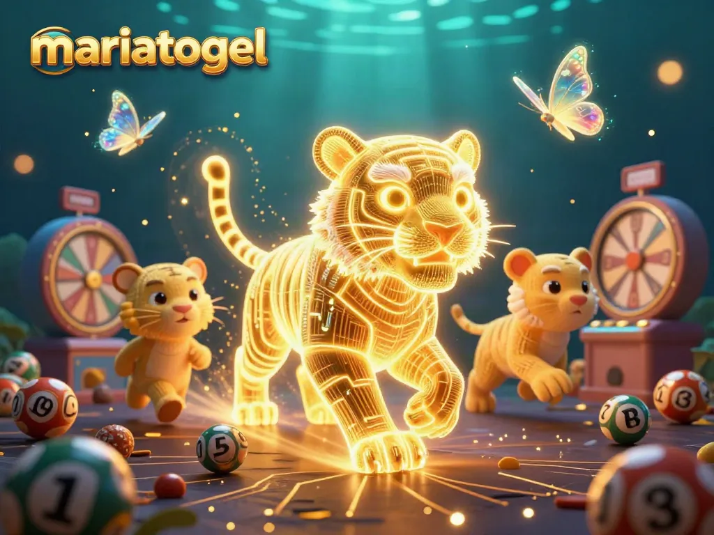 Experience lottery excitement with mariatogel's vibrant digital landscape filled with colorful lottery balls.