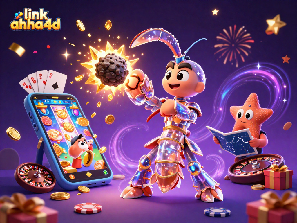 Mengajukan link ahha4d untuk slot88 dengan karakter samurai dan bintang di latar magis.