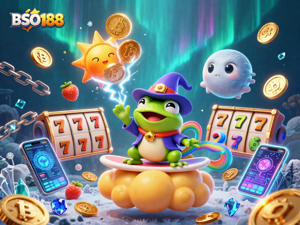 Immerse in BSO188 with lively characters and vibrant gambling elements amidst golden coins.