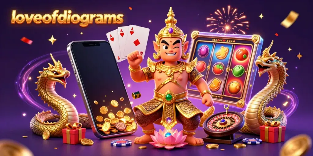 Bermain slot online di loveofdiagrams dengan tema magis, permainan slot berputar dan simbol berkilau.