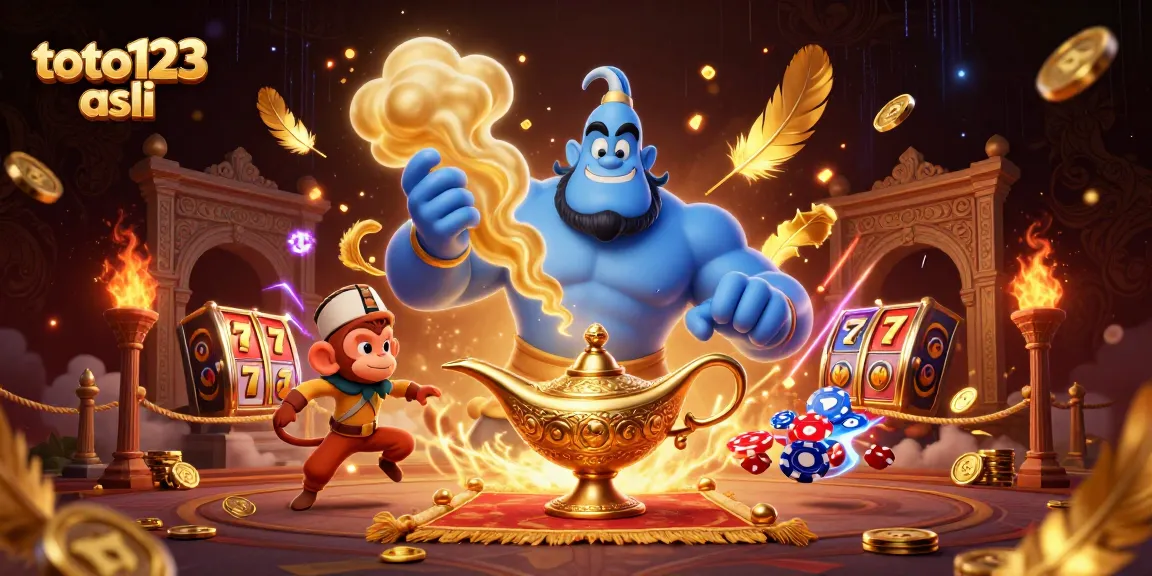 Join the excitement with toto123 asli as our blue genie brings luck at the online slots!