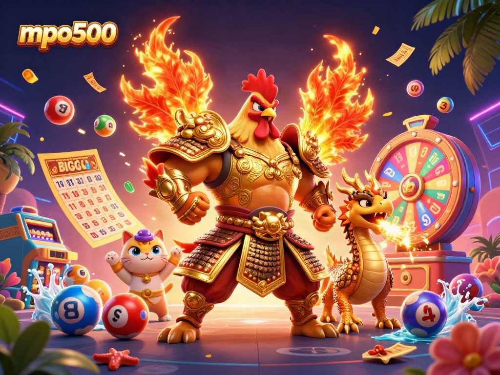 Menangkan kesempatan Anda dengan mpo500, ilustrasi casino penuh aksi dengan elemen menarik!