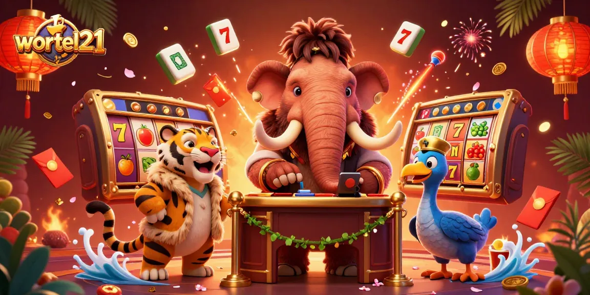 Menangkan jackpot dengan wortel21 dalam ilustrasi kasino yang penuh warna dengan karakter kartun 3D