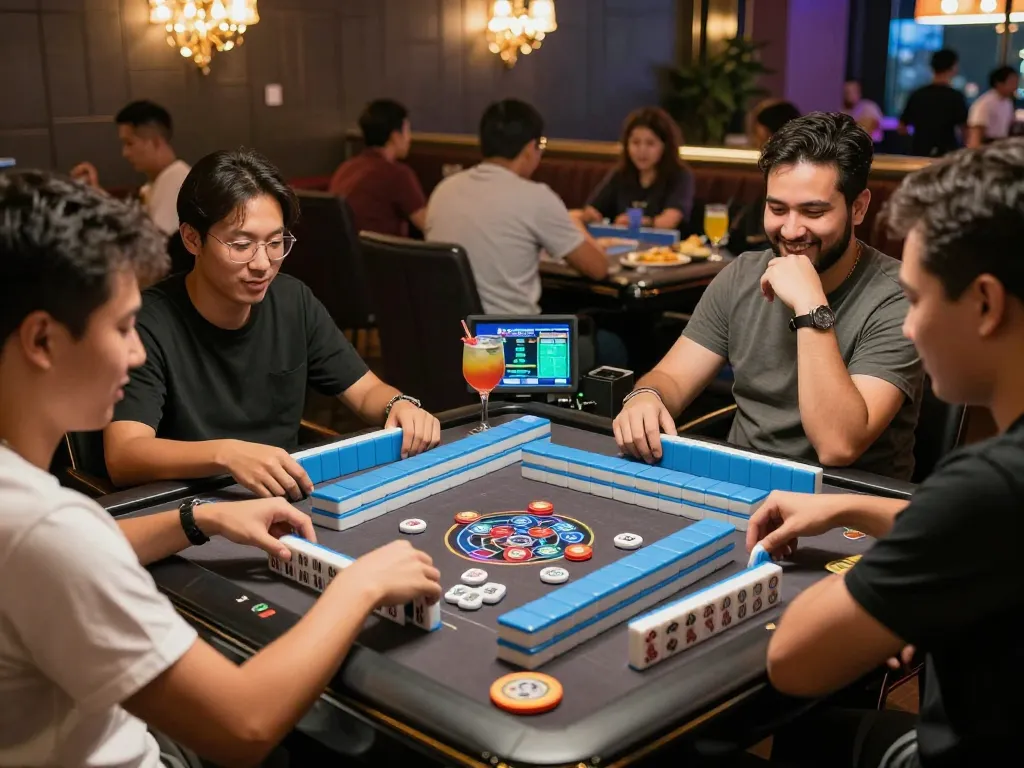 Strategi permainan pola andalan mahjong ways dengan pemain yang menikmati suasana kasino yang meriah.