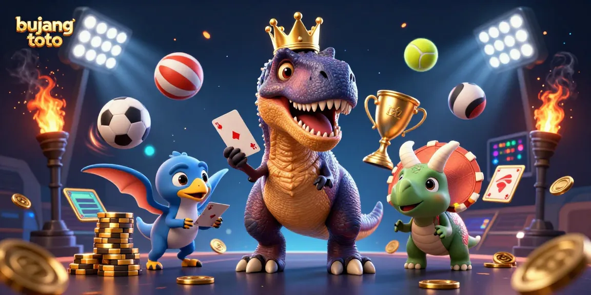 Permainan seru bujang toto dengan T-Rex, pterodactyl dan triceratops di kasino virtual.
