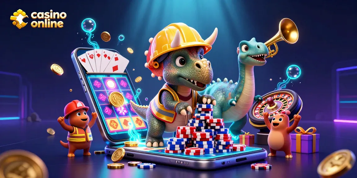 Engage with the vibrant world of casino online where triceratops and pals build poker chip pyramids.